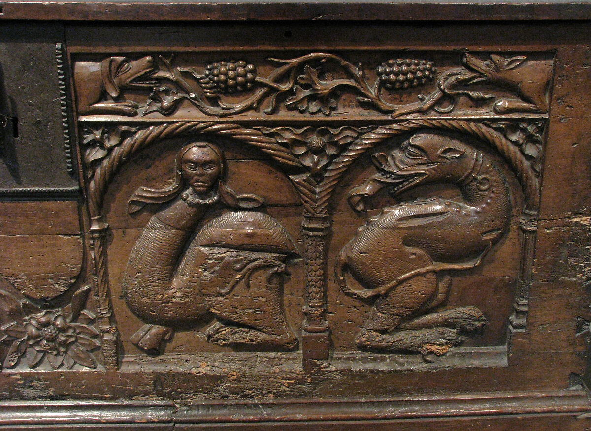 Chest, Walnut, iron mounts, French or Netherlandish