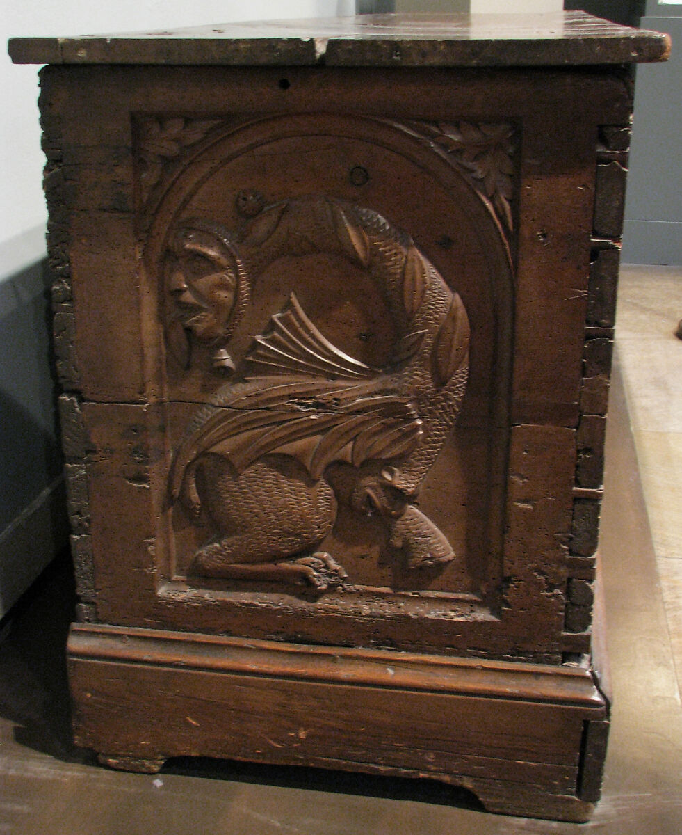 Chest, Walnut, iron mounts, French or Netherlandish