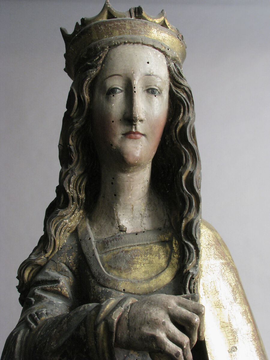 Saint Catherine, Limewood with paint and gilding, German