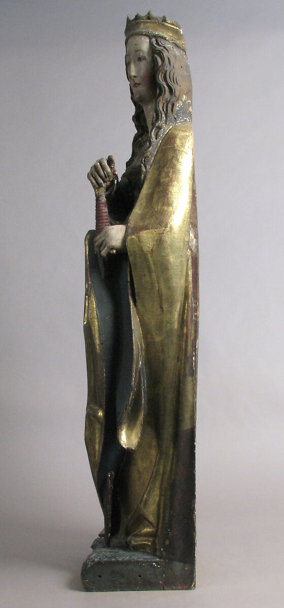 Saint Catherine, Limewood with paint and gilding, German