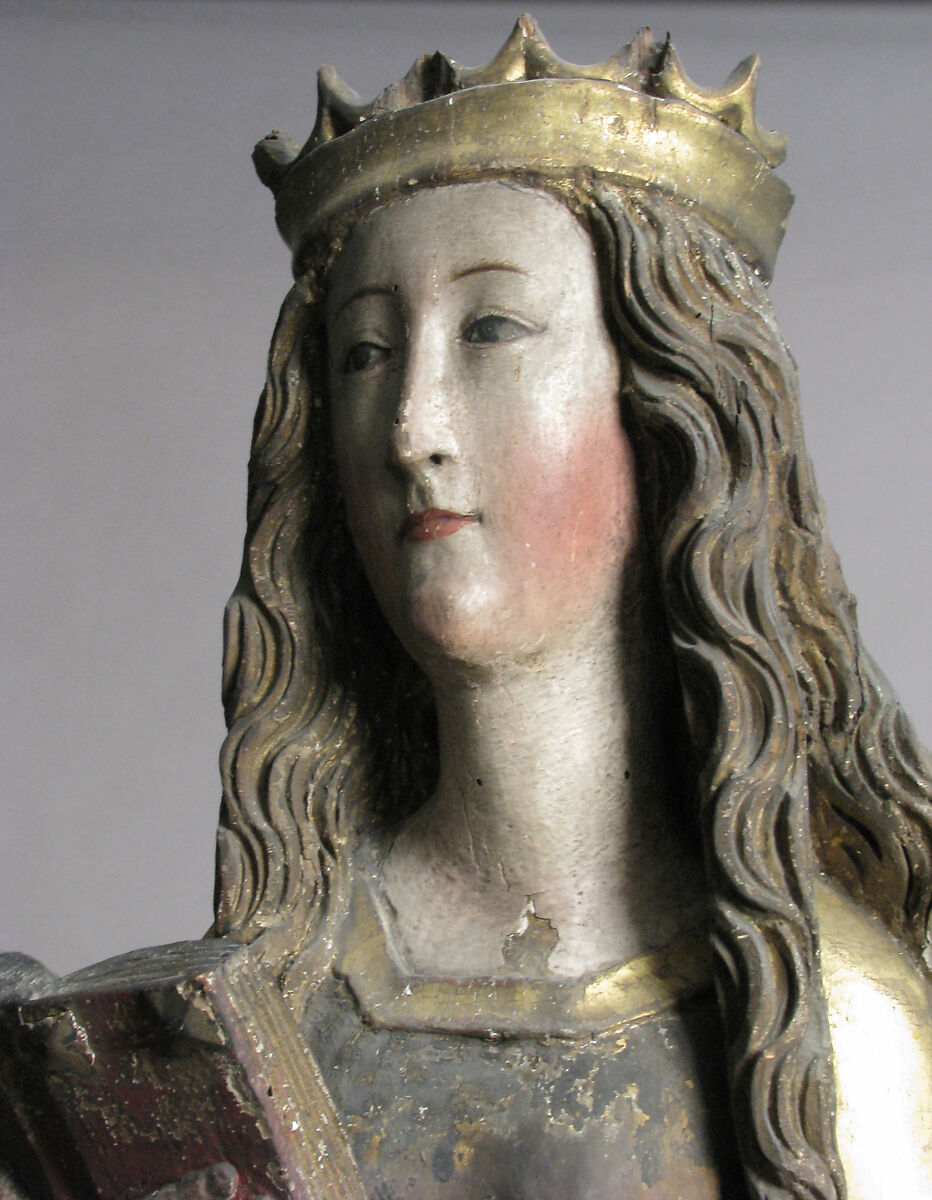 Saint Barbara, Limewood with paint and gilding, German