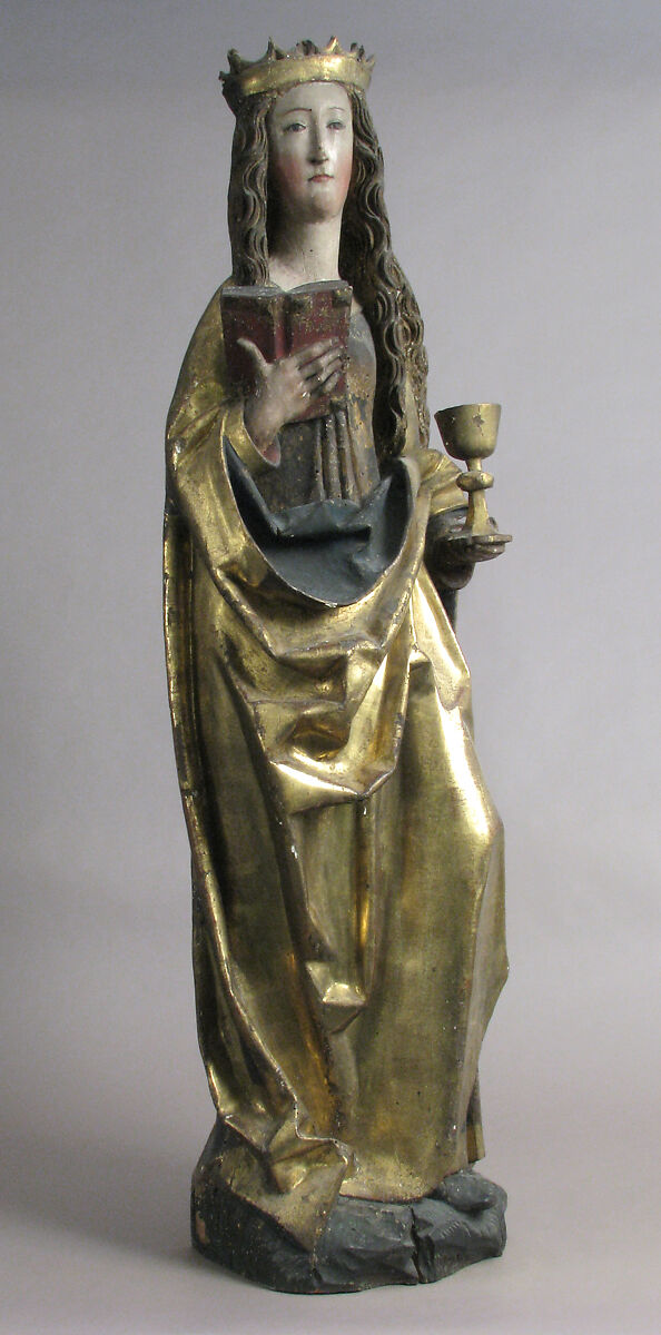 Saint Barbara, Limewood with paint and gilding, German