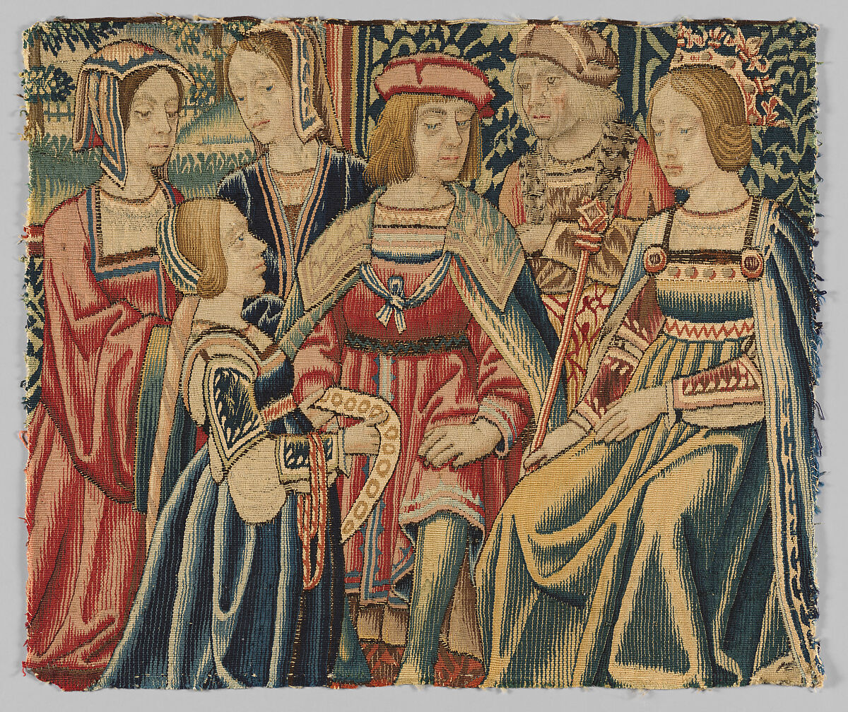 Courtly Scenes, Wool warp;  wool and silk wefts, South Netherlandish 