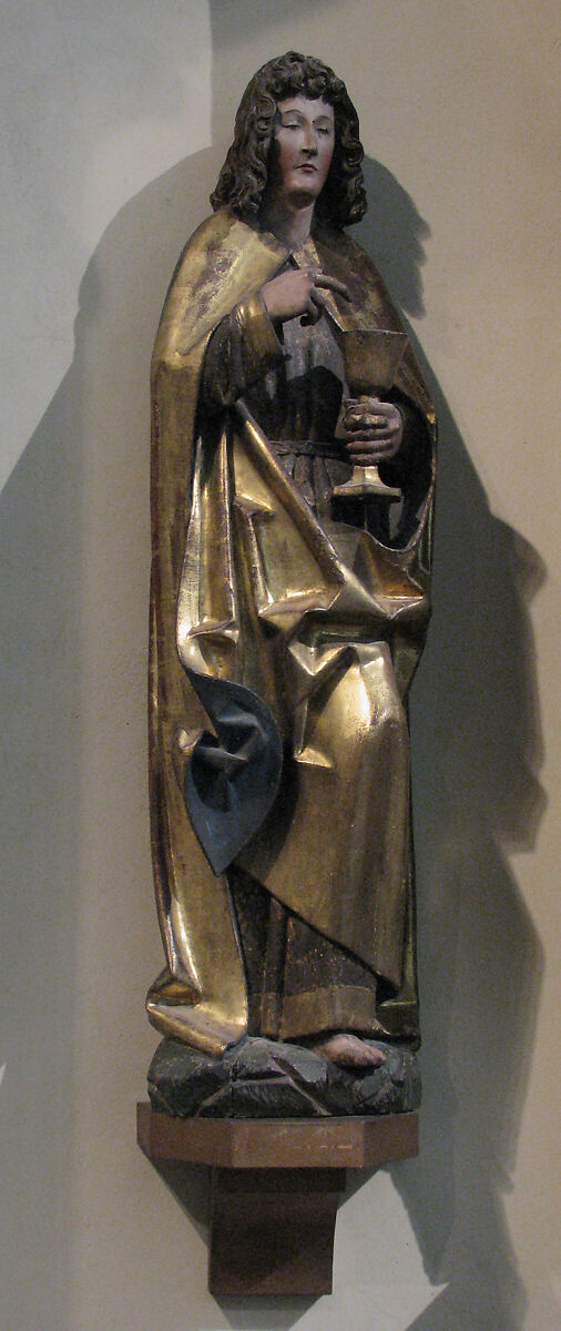 Saint John the Evangelist, Wood, gilded & painted, German