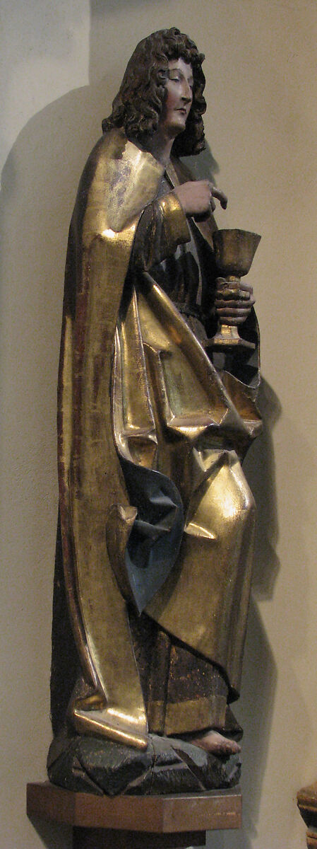 Saint John the Evangelist, Wood, gilded & painted, German