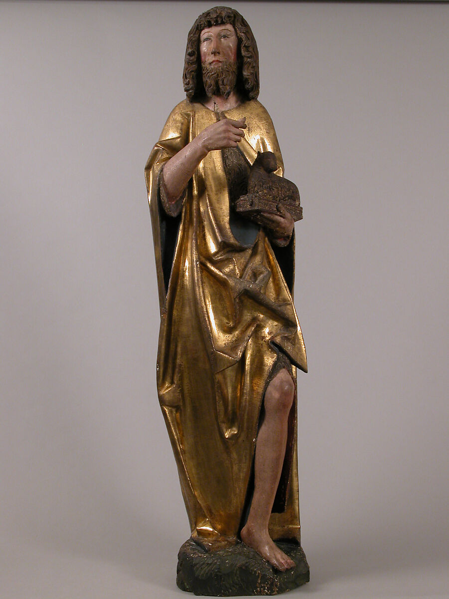 Saint John the Baptist, Limewood with paint and gilding, German 