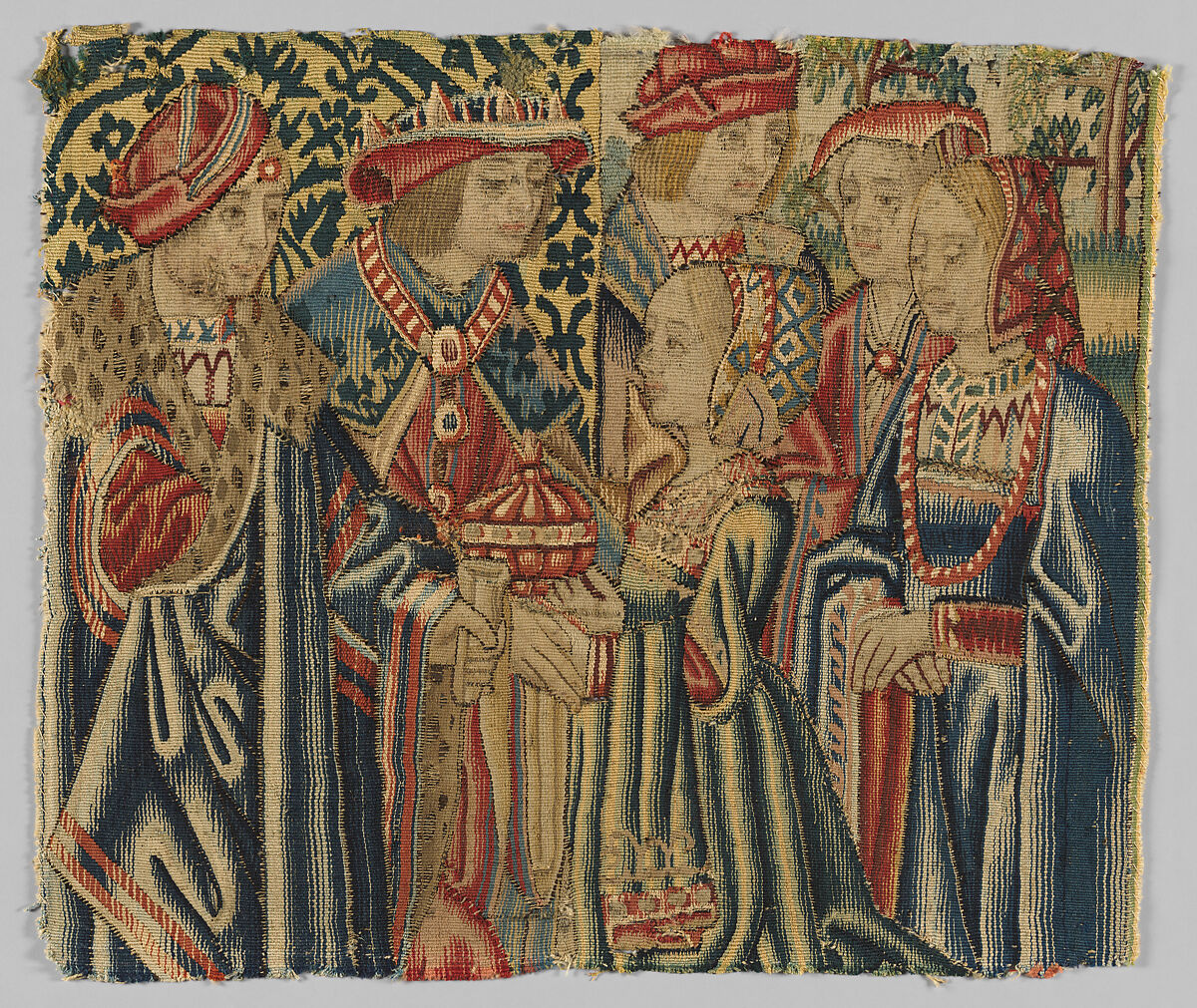 Courtly Scenes, Wool warp;  wool and silk wefts, South Netherlandish 