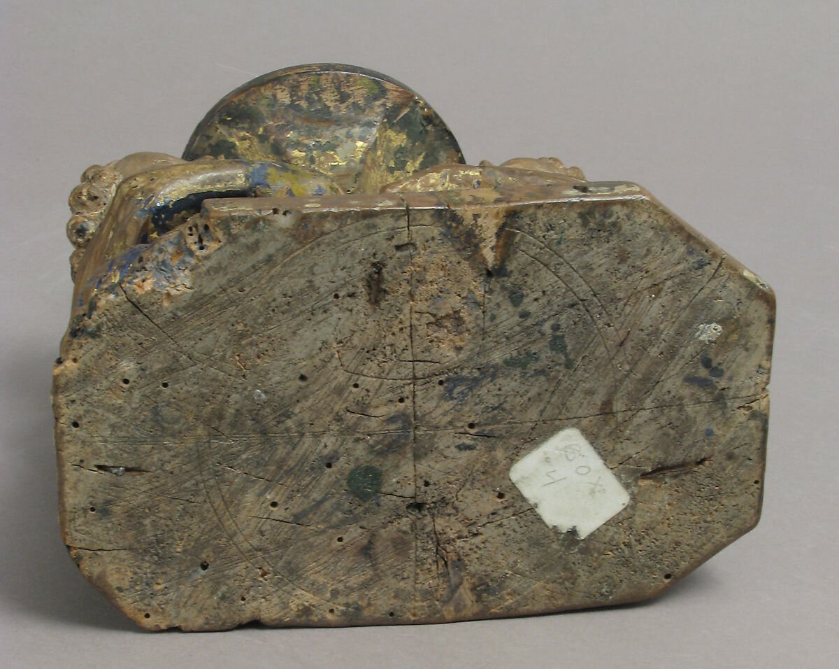 Candlestick Held by Two Angels, Wood, polychromy, gilding, French