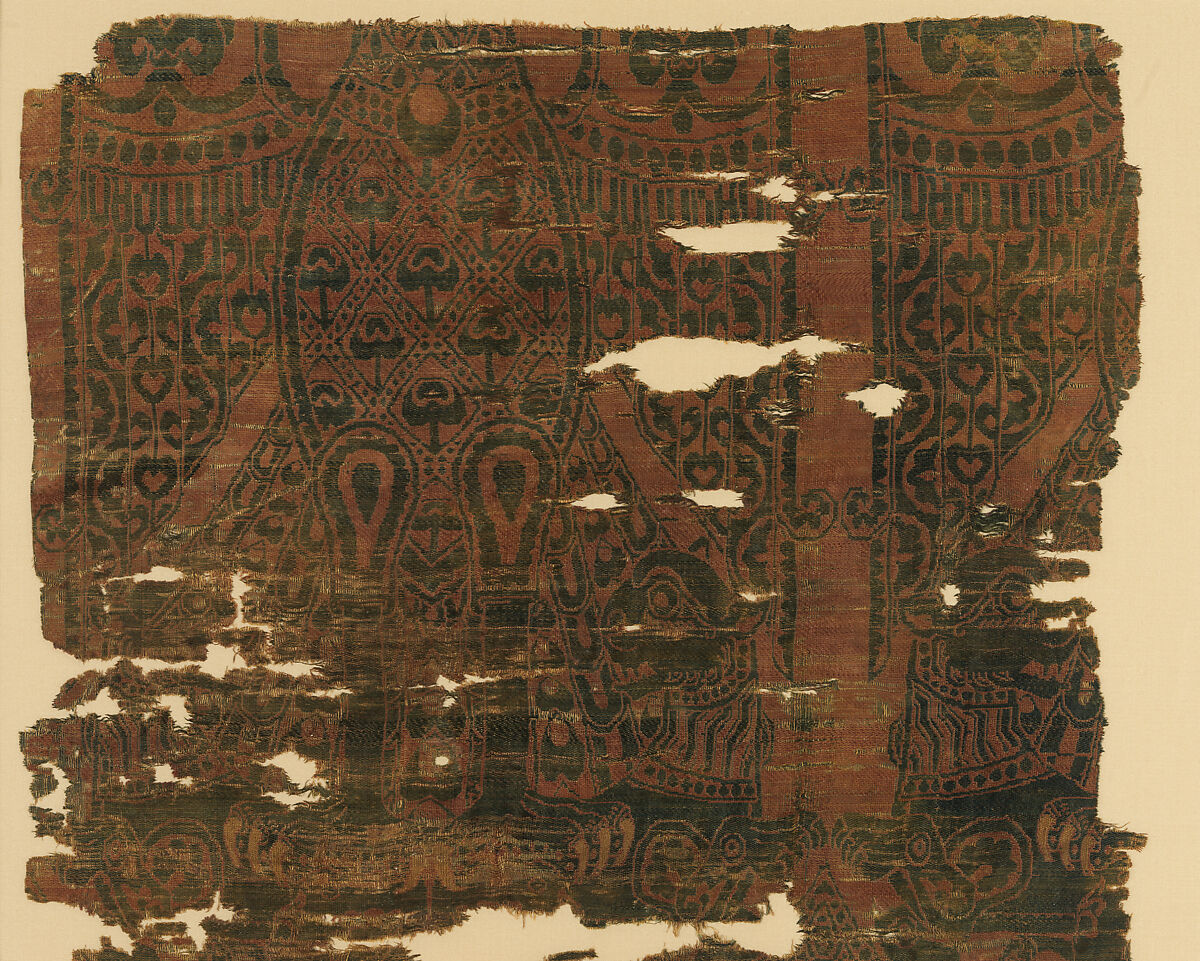 Textile Fragment with Double-Headed Eagles, Silk, Islamic