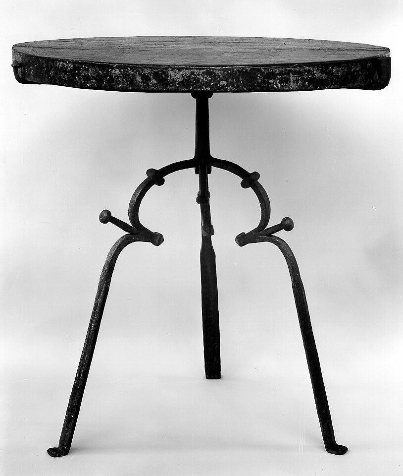 Table, Iron, oak, French