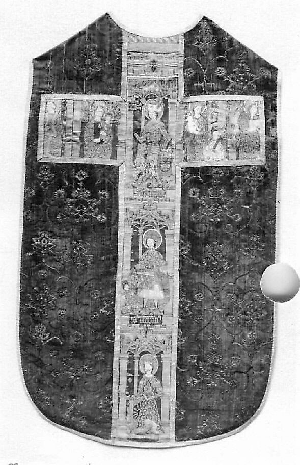 Chasuble, Silk, metal thread on silk, linen, Rhenish