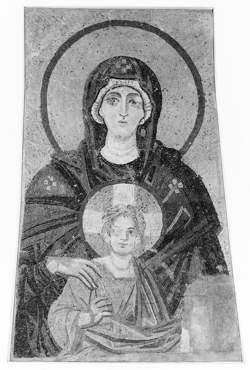 Mother of God and Child, Painted plaster cast, Byzantine