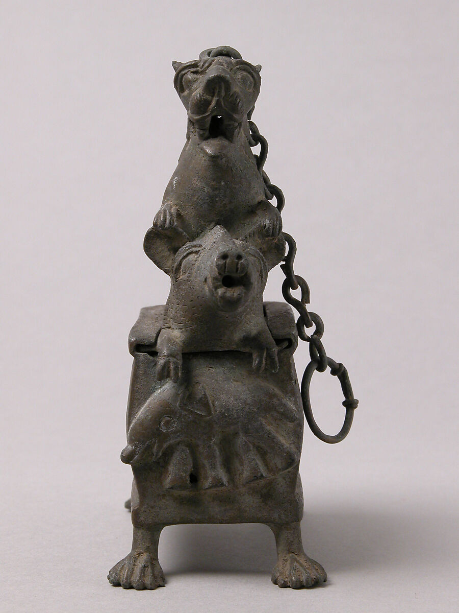 Censer with a Lioness Hunting a Boar, Bronze, Coptic
