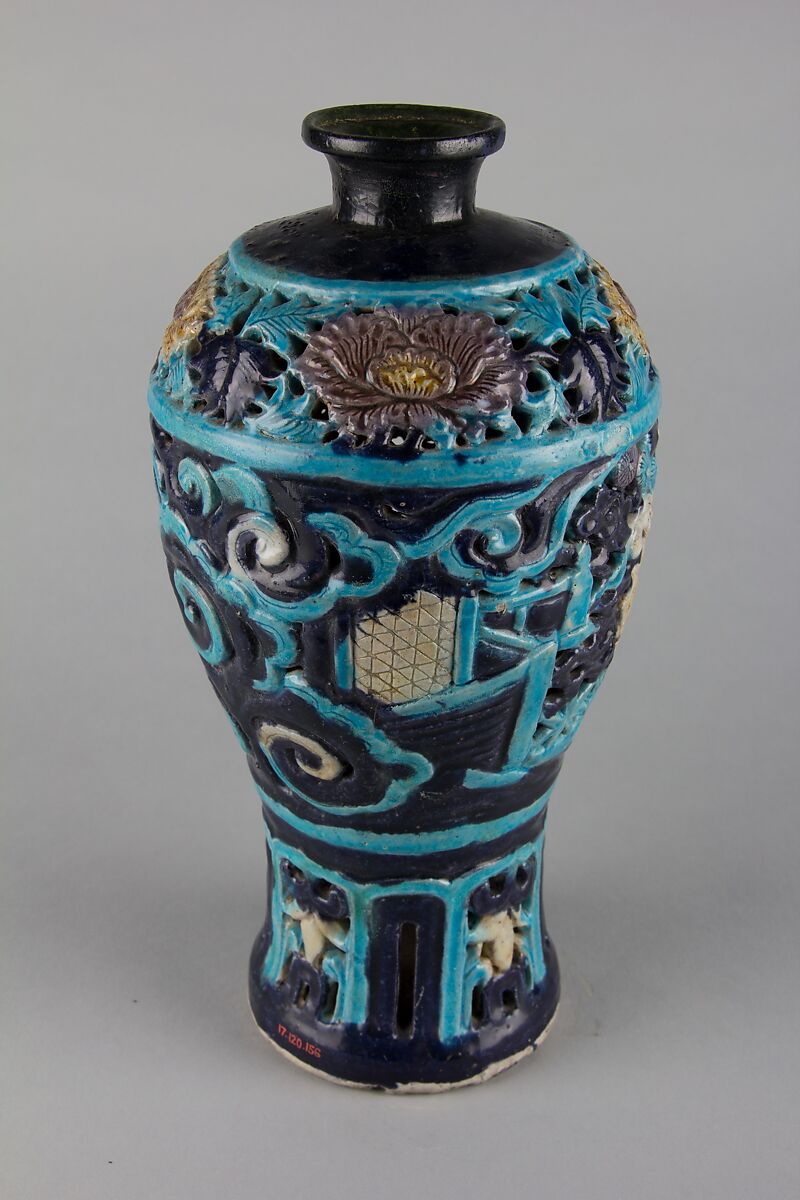 Meiping vase with human figures, Stoneware with polychrome enamels (Fahua ware), China
