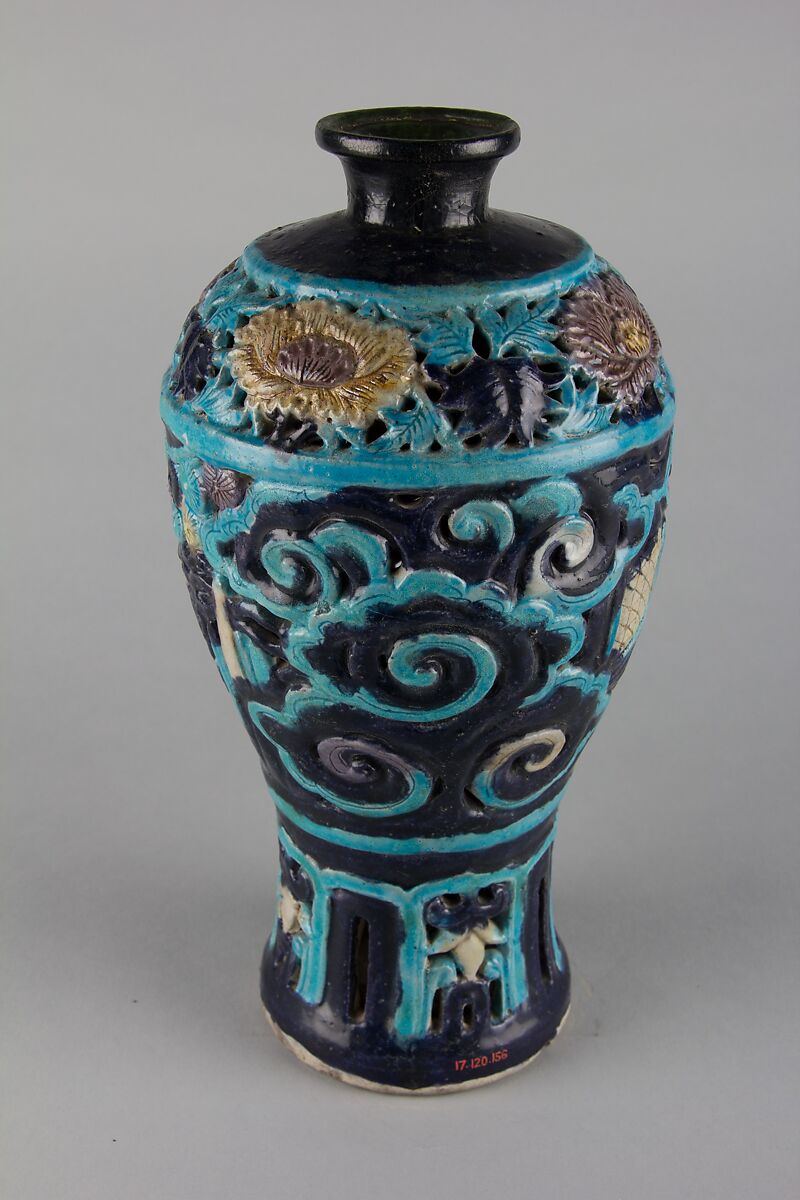 Meiping vase with human figures, Stoneware with polychrome enamels (Fahua ware), China