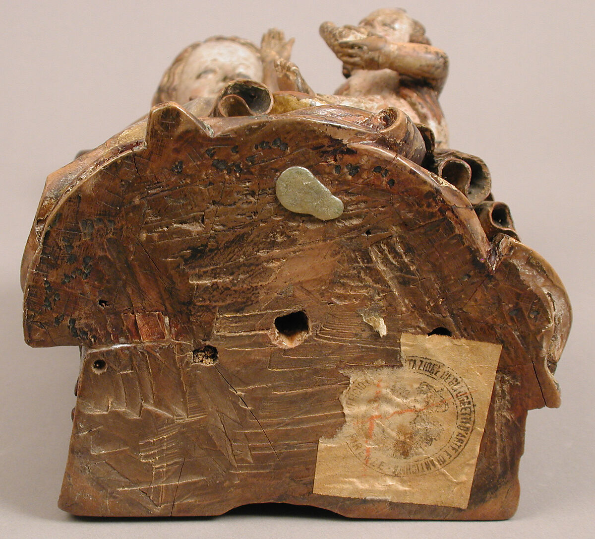 Enthroned Virgin and Child, Boxwood, polychromy and gilding, German