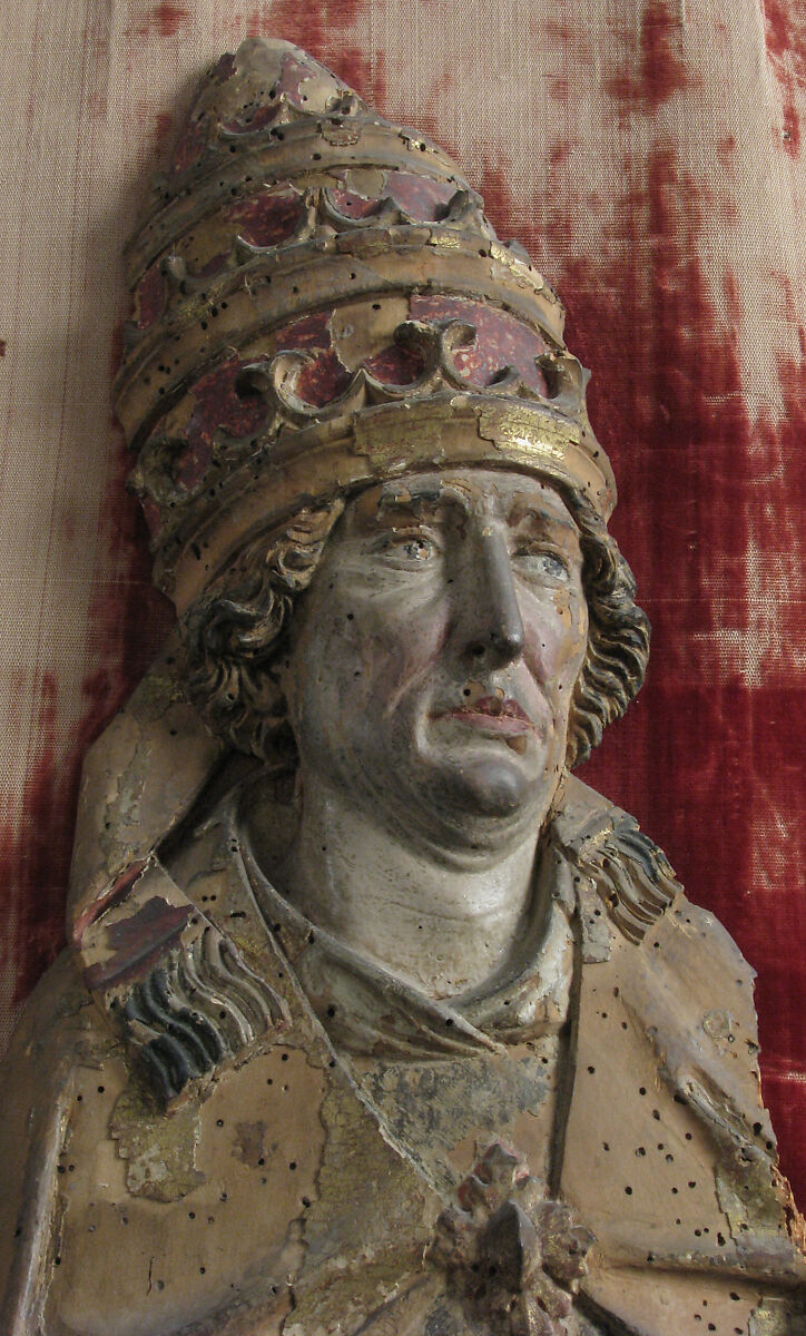 Relief of Pope, Limewood with paint and gilding, German