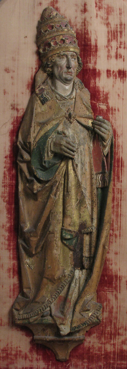 Relief of Pope, Limewood with paint and gilding, German 