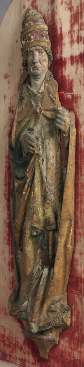 Relief of Pope, Limewood with paint and gilding, German