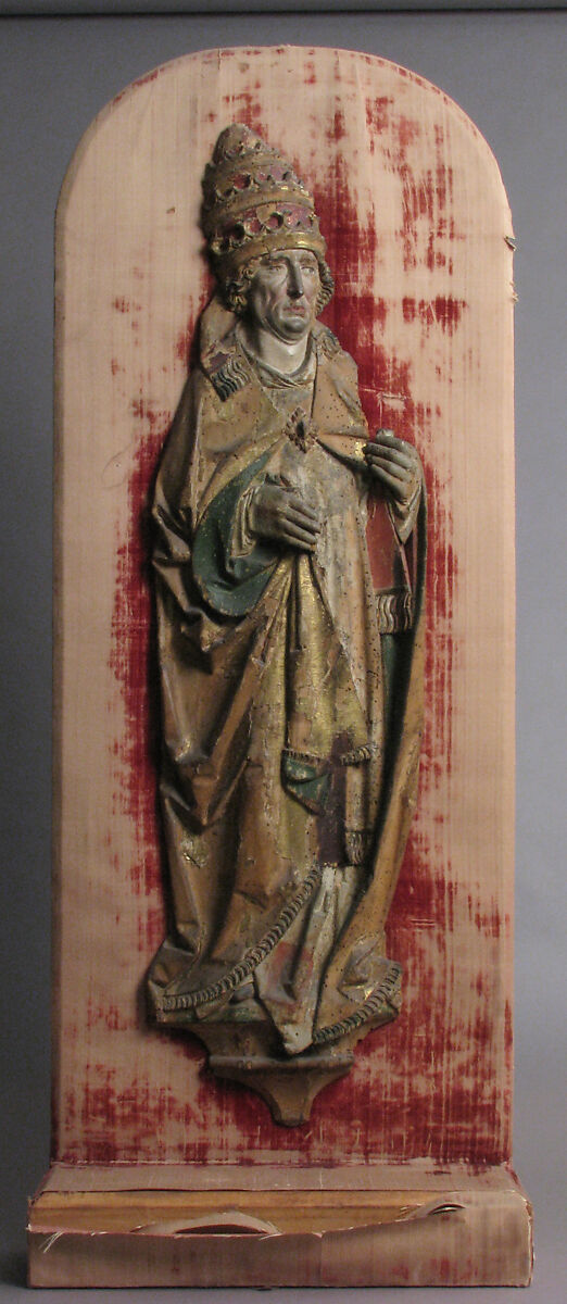 Relief of Pope, Limewood with paint and gilding, German