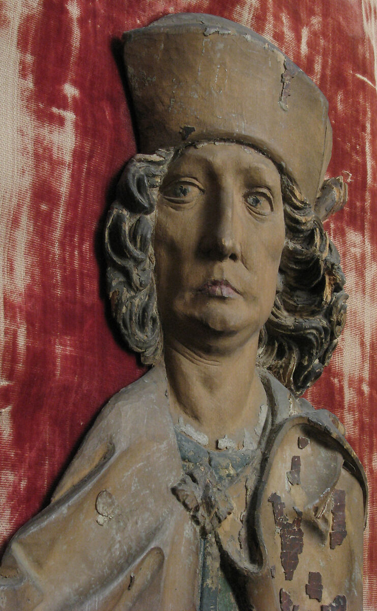 Male Relief Figure, Limewood with paint and gilding, German
