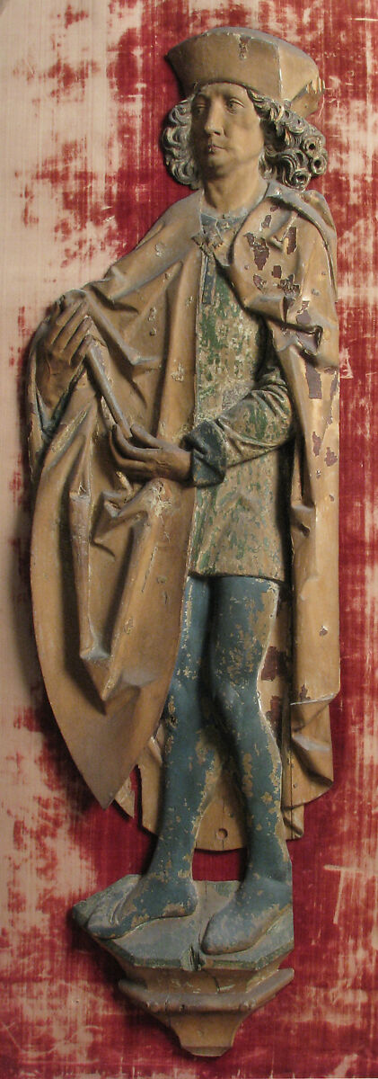Male Relief Figure, Limewood with paint and gilding, German 
