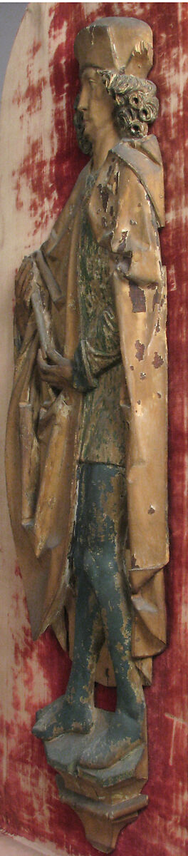 Male Relief Figure, Limewood with paint and gilding, German