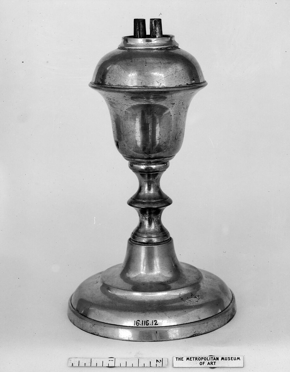 Lamp, Pewter, American 