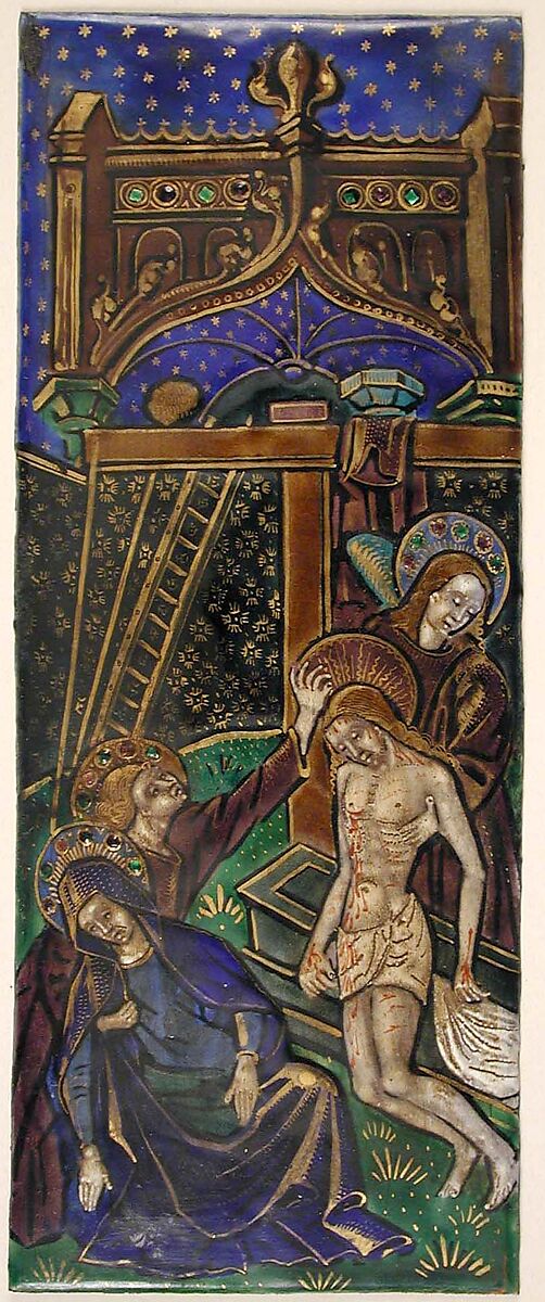 Triptych Panel with the Lamentation, Painted enamel, copper, French 