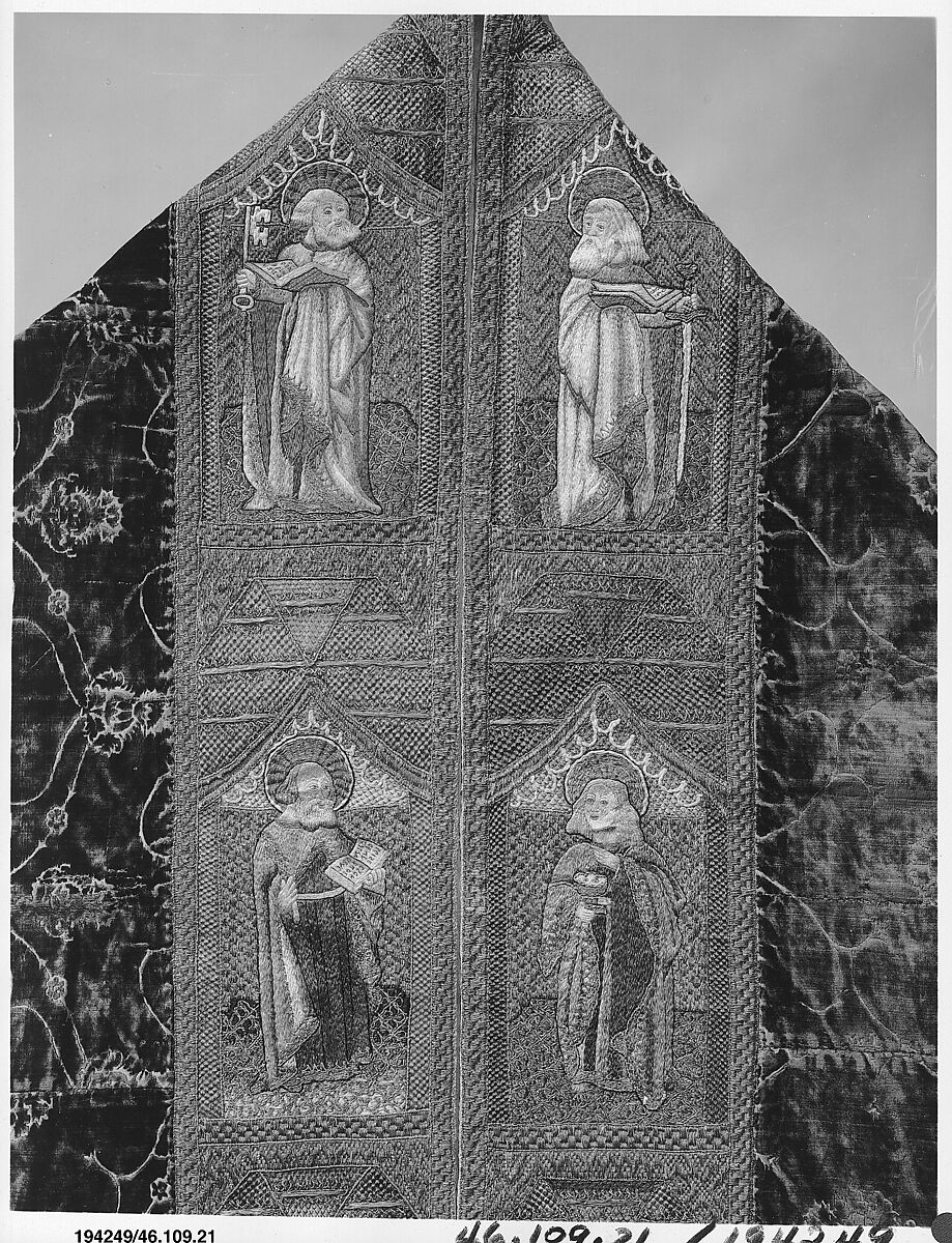 Cope, silk and metal thread on silk, Italian