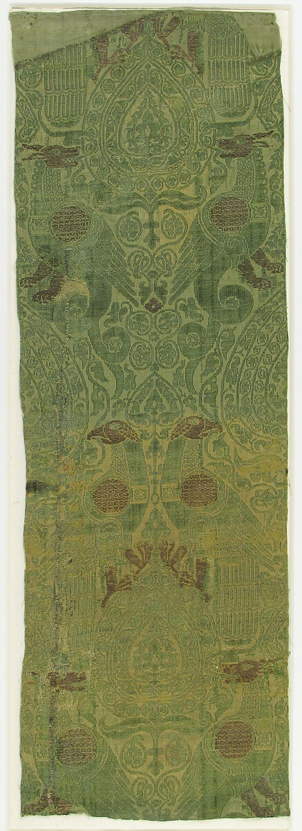 Textile with Brocade, Silk, metal thread, Spanish or Italian 