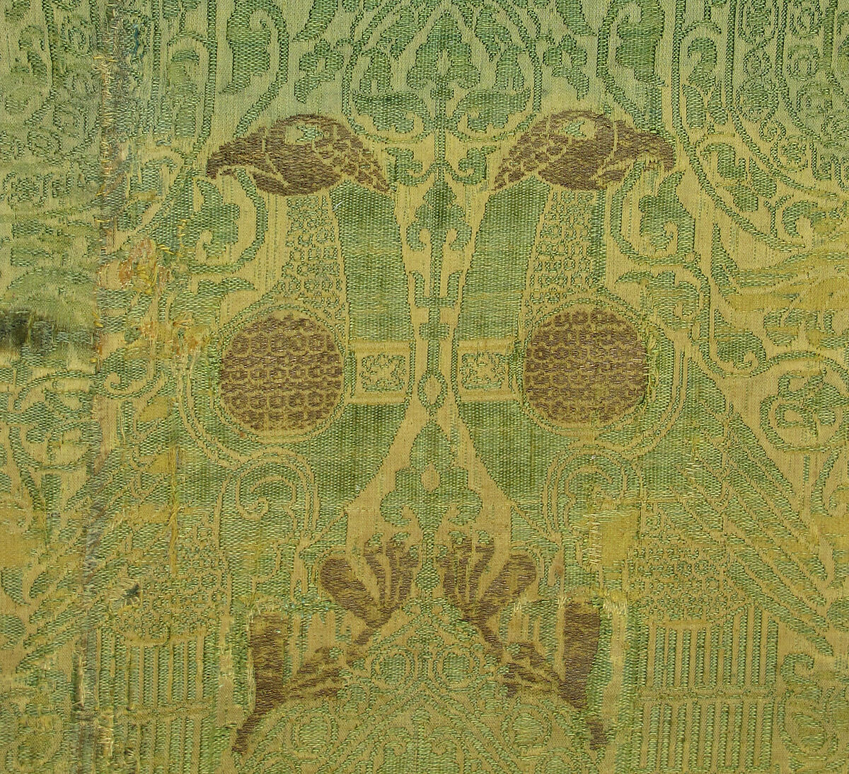 Textile with Brocade, Silk, metal thread, Spanish or Italian