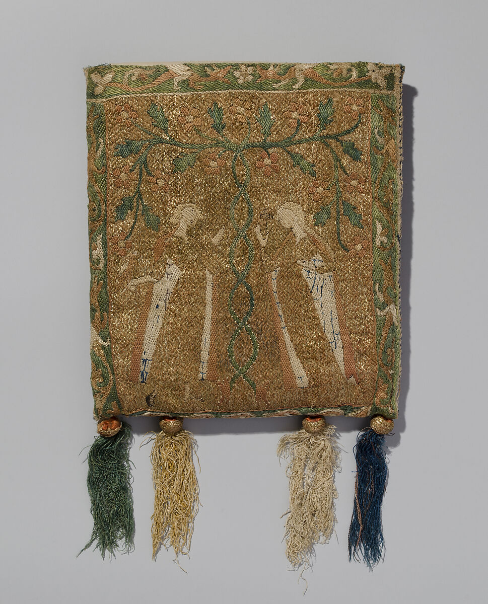 Pouch (Forel), Silk and metal thread on canvas., French 