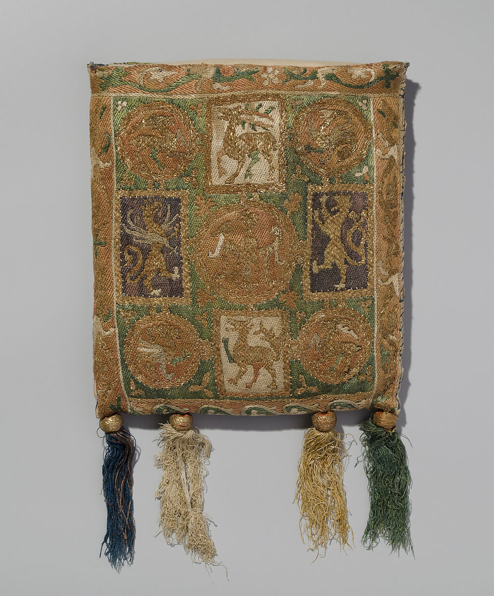 Pouch (Forel), Silk and metal thread on canvas., French