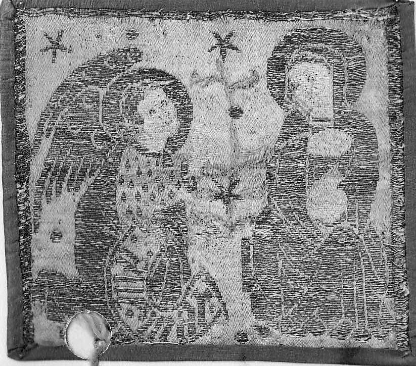 Textile with The Annunciation, Silk, metal thread, Italian
