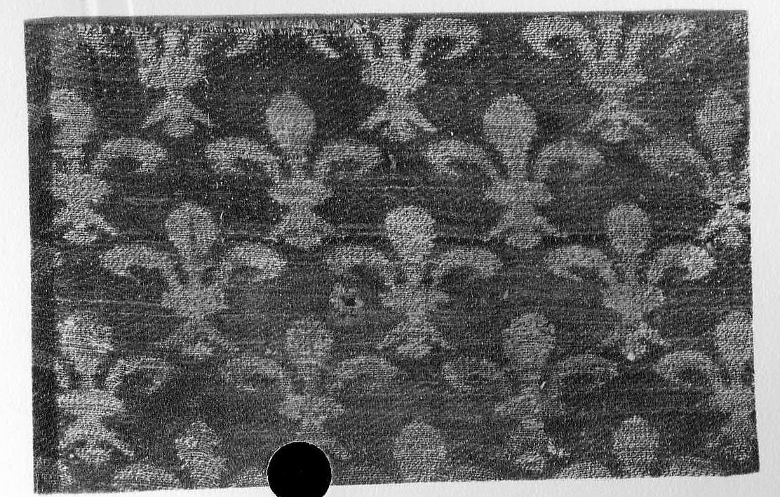 Textile with Fleur-De-Lis Motif, Silk, metal thread, Italian