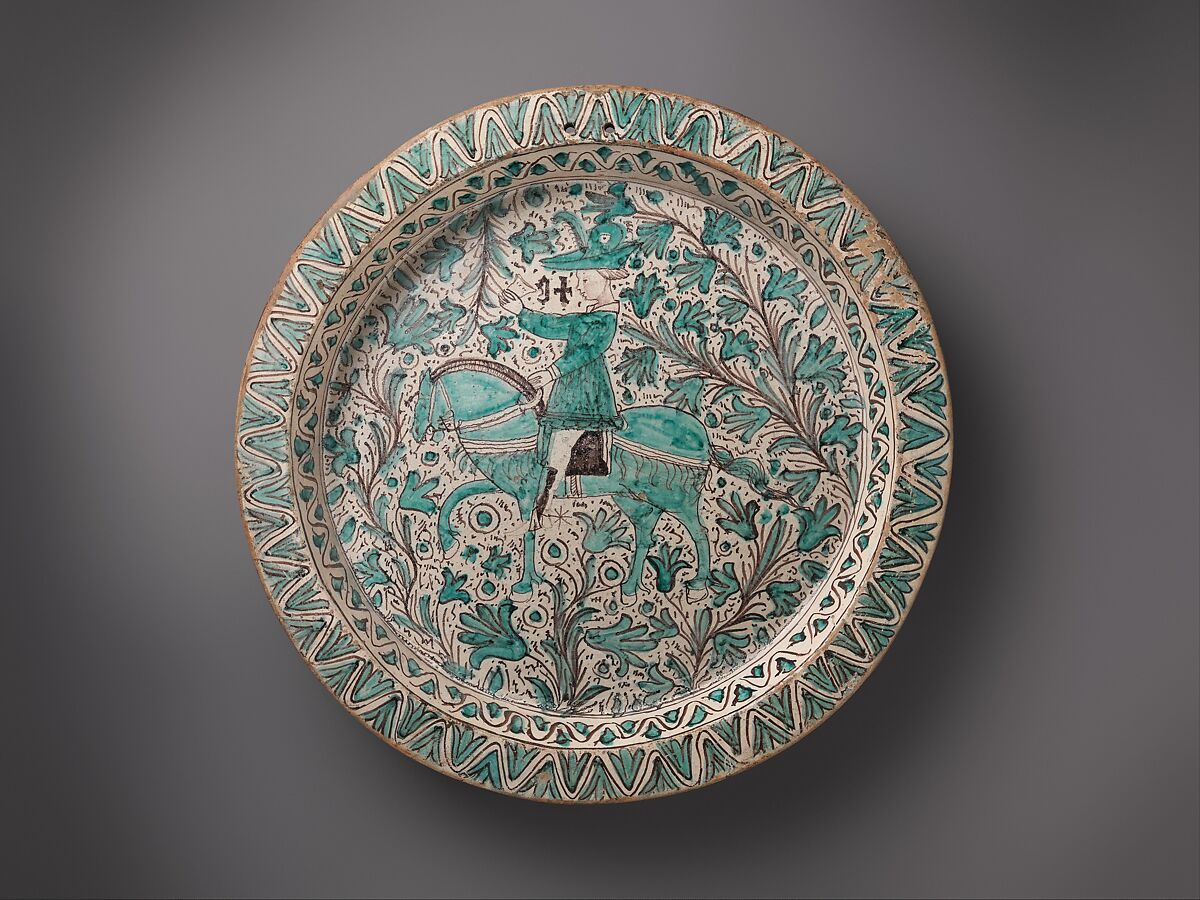 Large Dish, Tin-glazed earthenware, Italian