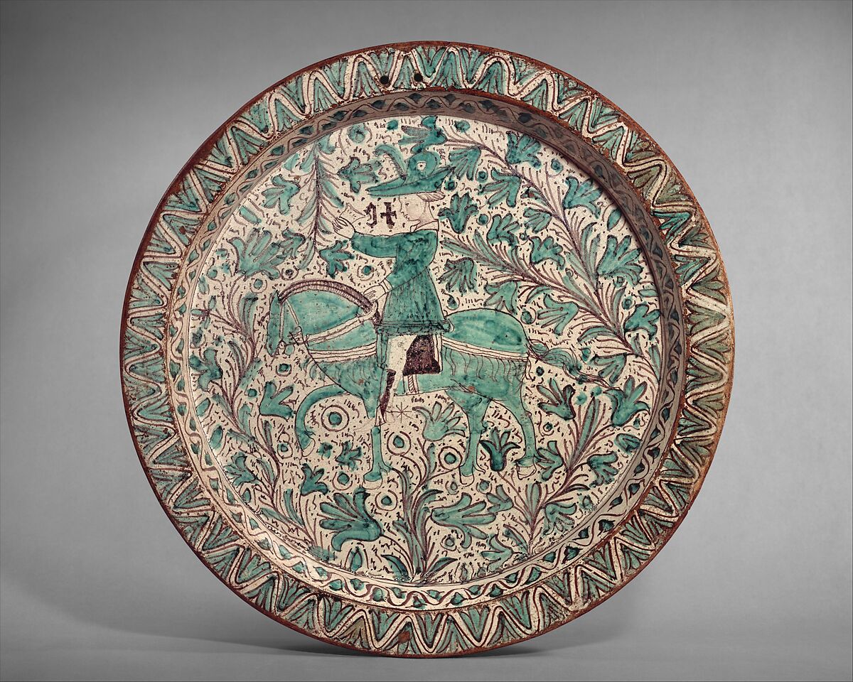 Large Dish, Tin-glazed earthenware, Italian