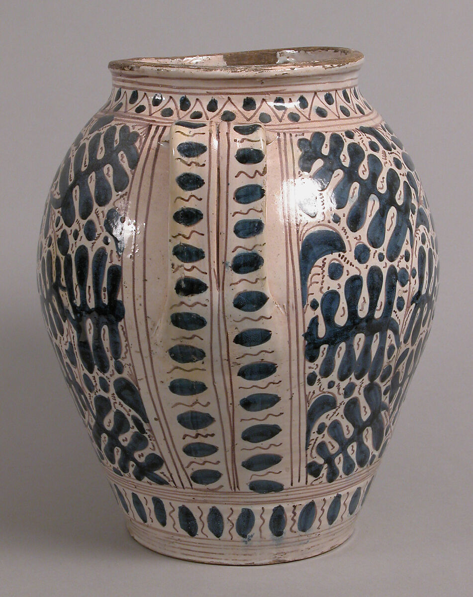 Two-Handled Jar, Tin-glazed earthenware, Italian