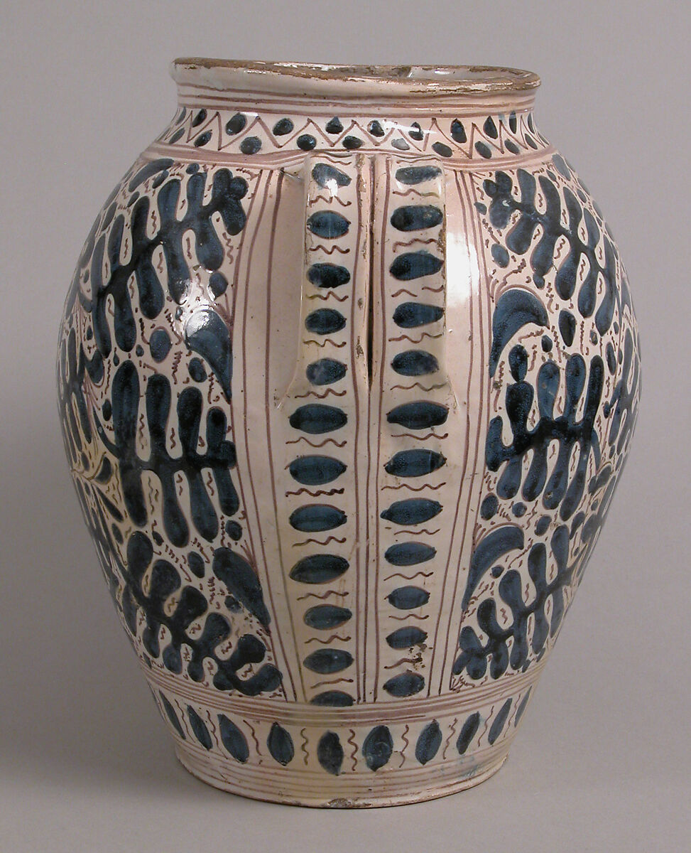 Two-Handled Jar, Tin-glazed earthenware, Italian