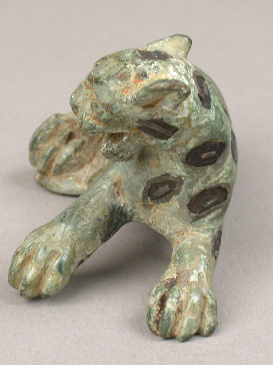 Brooch in the Form of a Panther, Copper alloy inlaid with silver and niello, Roman