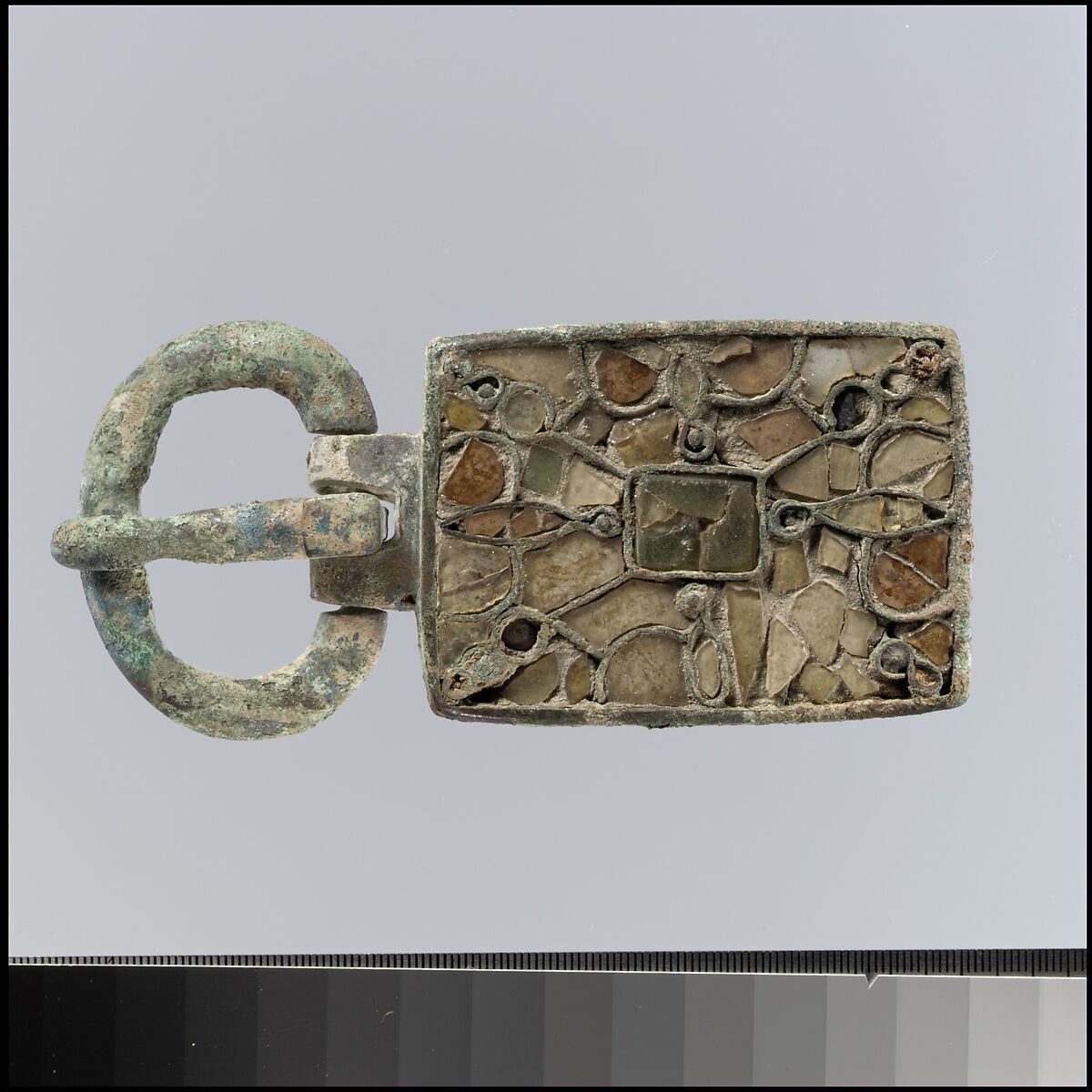 Buckle, Copper alloy, with glass, Visigothic 