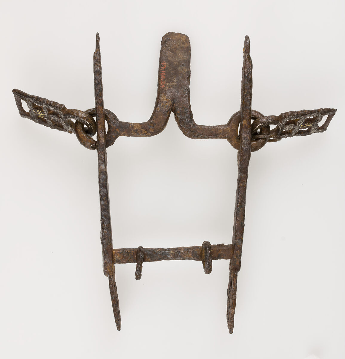 Horse Bit, Iron inlaid with copper alloy, gold, and silver, Visigothic or Byzantine