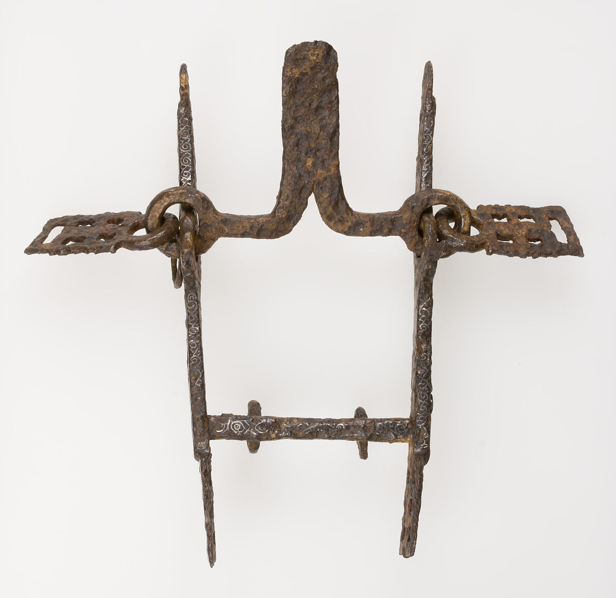 Horse Bit, Iron inlaid with copper alloy, gold, and silver, Visigothic or Byzantine