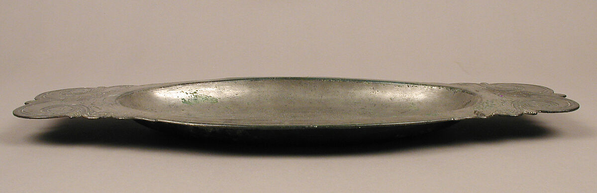 Platter with a Fish, Bronze, silver overlaid, Late Roman