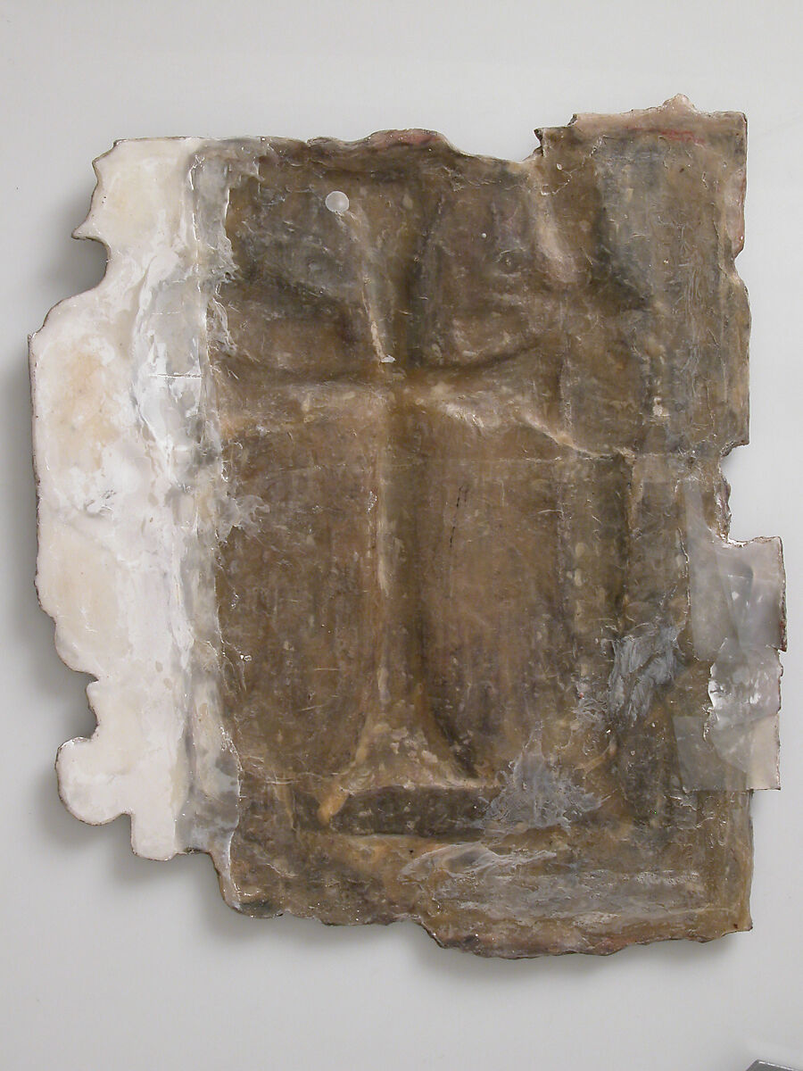 Plaque with Two Saints, Silver, parcel gilt, Byzantine