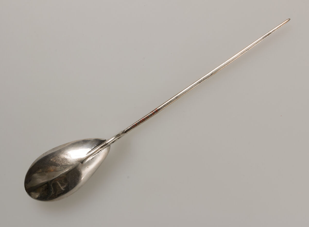 Spoon with Christian Inscription, Silver, Byzantine