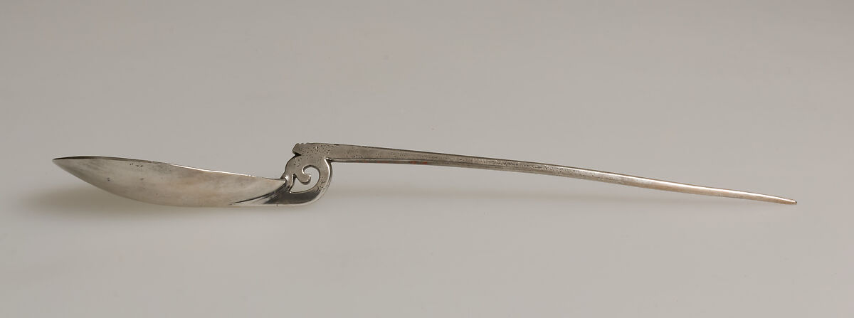 Spoon with Christian Inscription, Silver, Byzantine