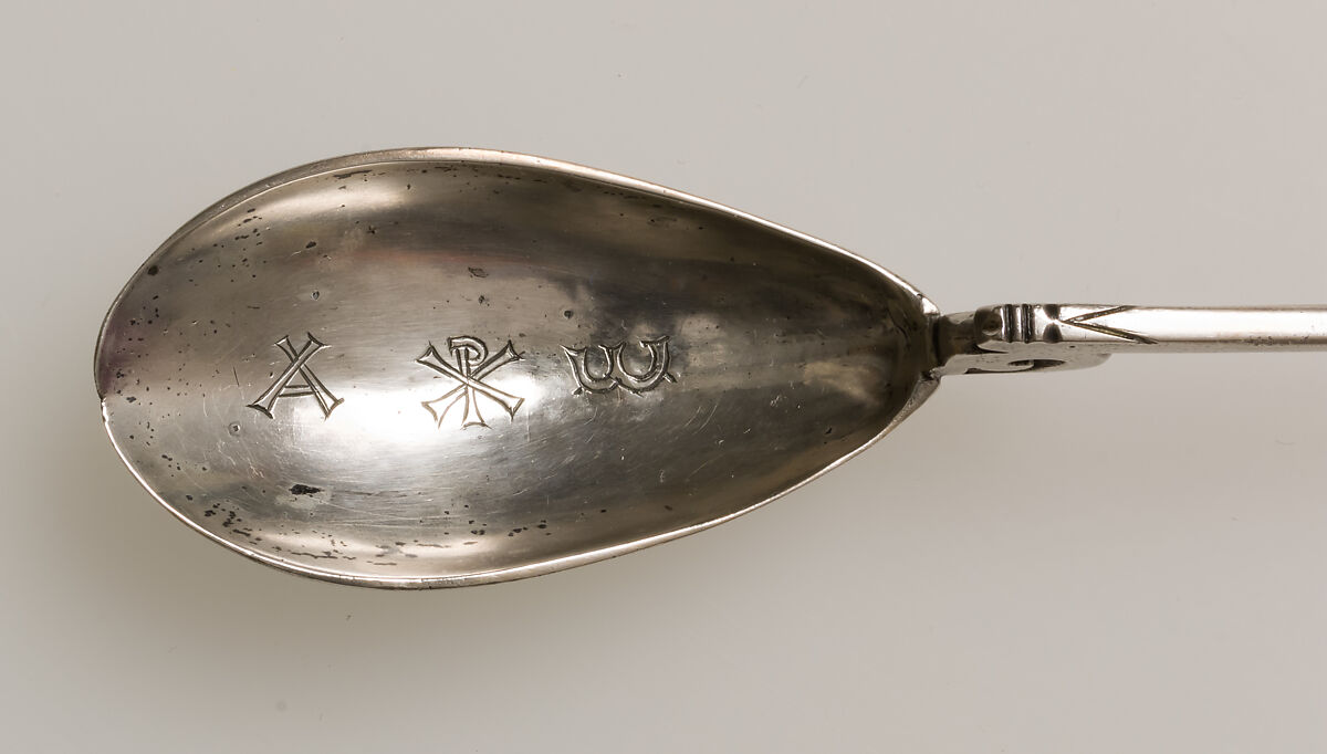 Spoon with Christian Inscription, Silver, Byzantine
