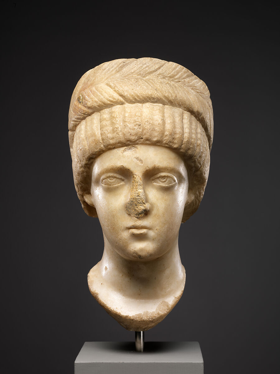 Head, Possibly of Empress Flaccilla, Marble, Byzantine 